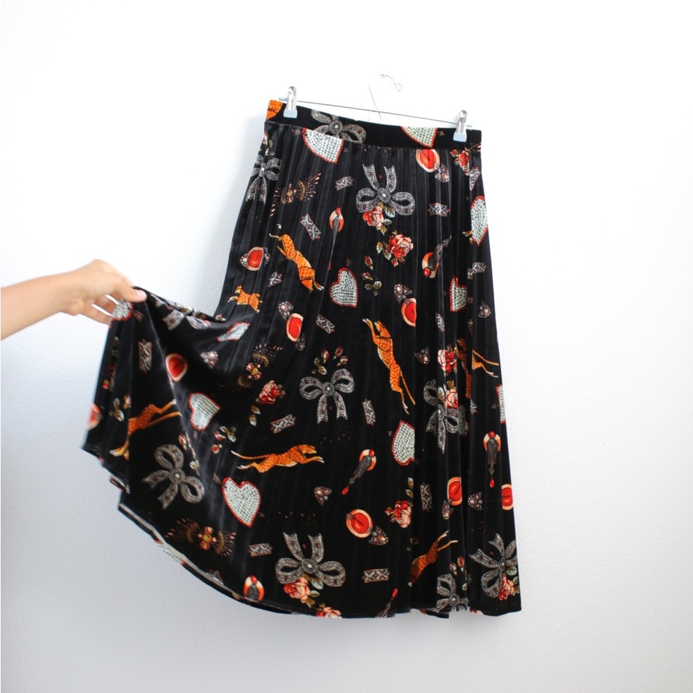 Anthropologie Maeve Cheetah Heart Skirt (Tag Missing) Sz: S